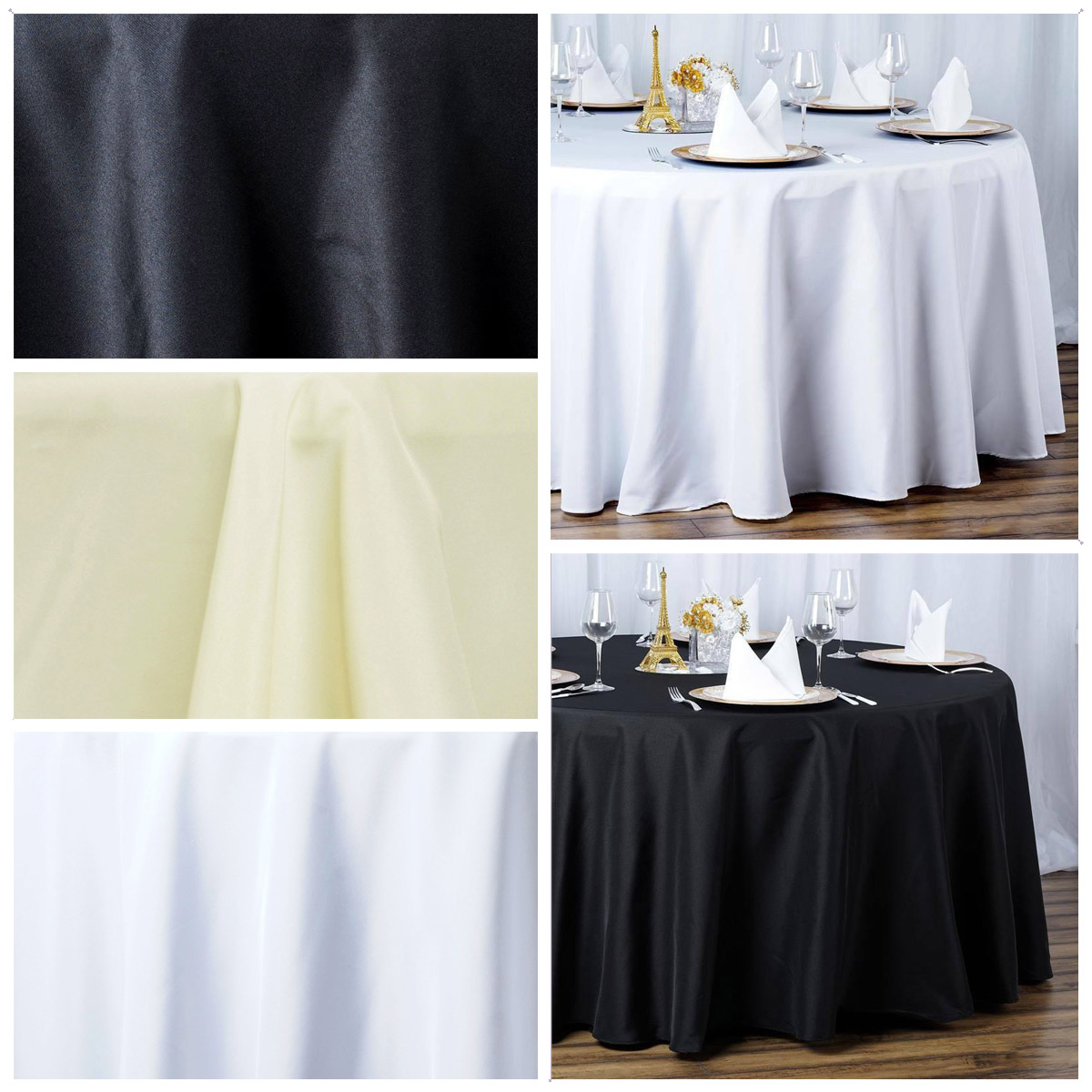 6 pcs 132" Round Premium Polyester Tablecloths Wedding Party Table Linens SALE - Picture 1 of 100