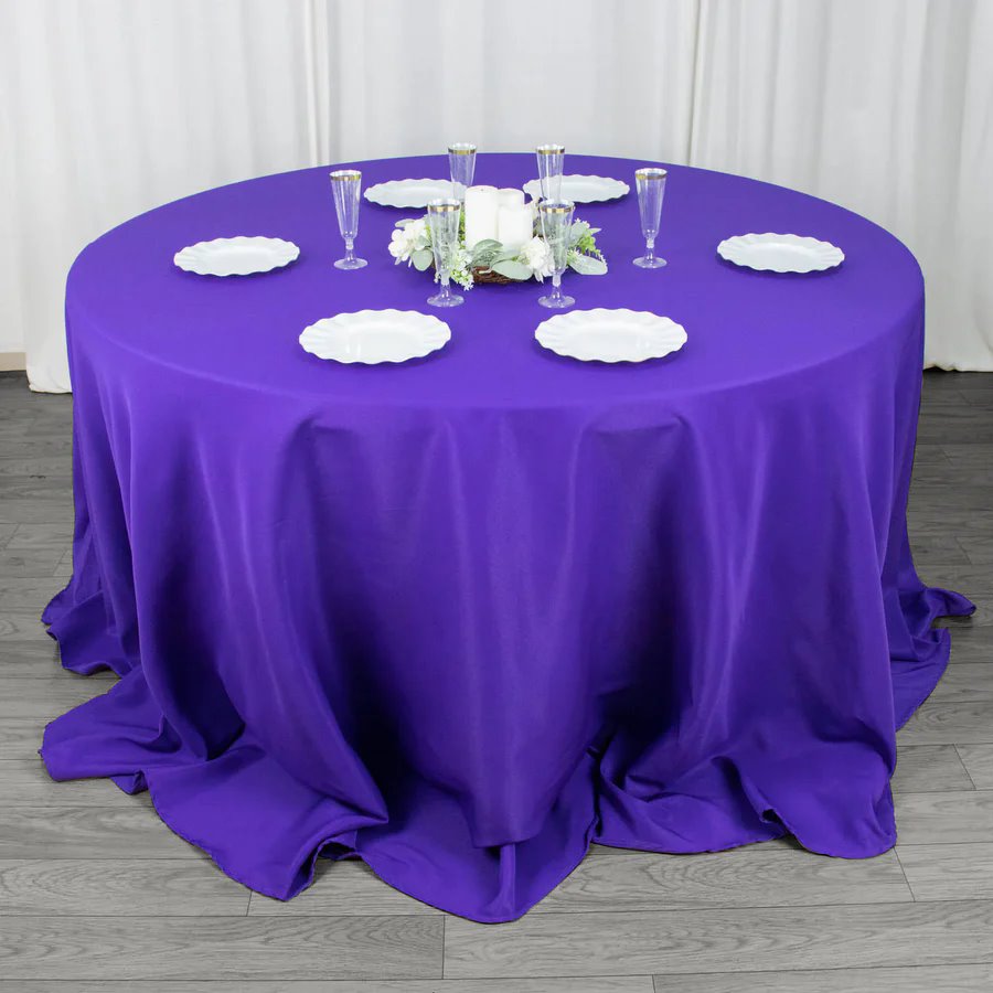 6 pcs 132" Round Premium Polyester Tablecloths Wedding Party Table Linens SALE - Picture 73 of 100