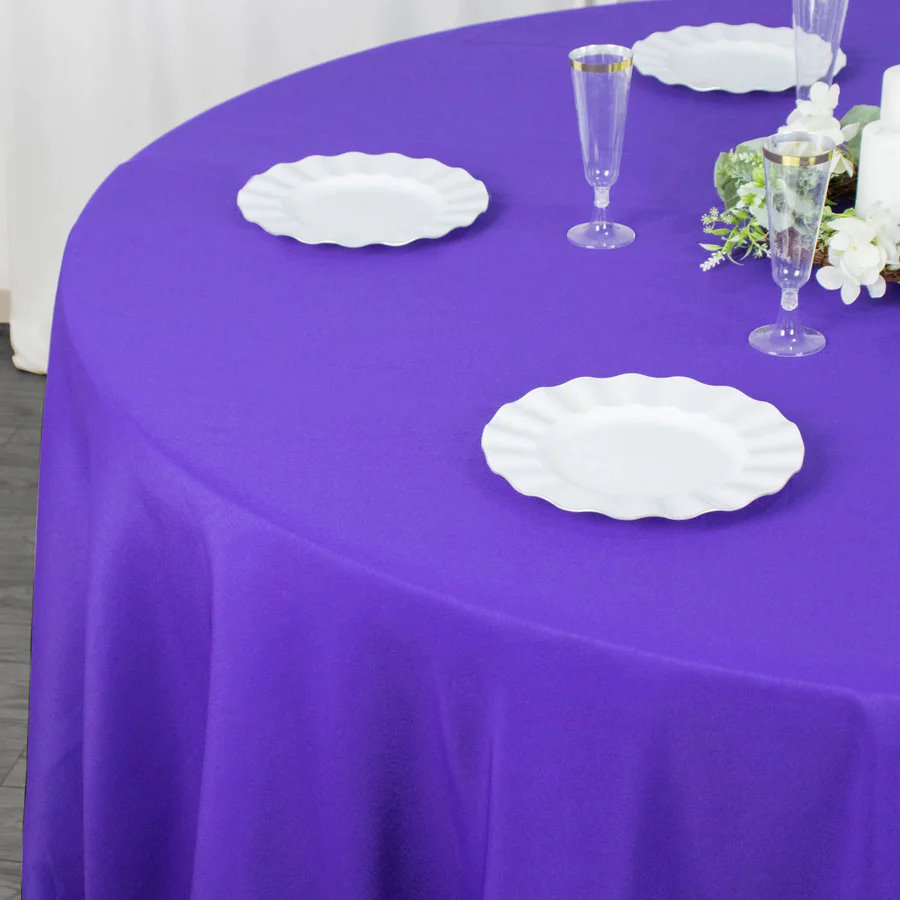 6 pcs 132" Round Premium Polyester Tablecloths Wedding Party Table Linens SALE - Picture 75 of 100