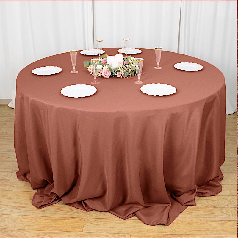 6 pcs 132" Round Premium Polyester Tablecloths Wedding Party Table Linens SALE - Picture 89 of 100