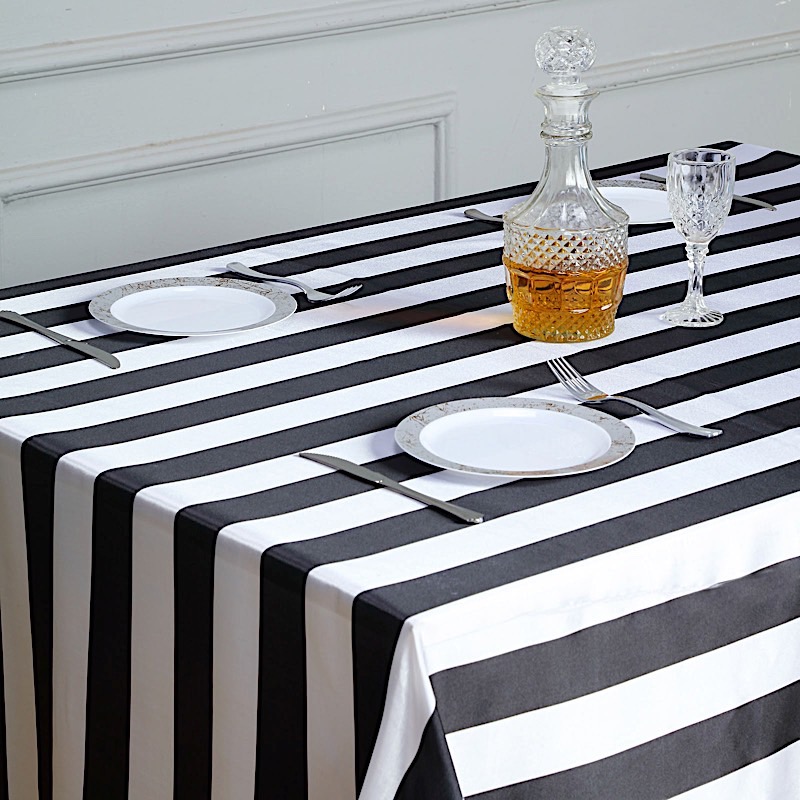 60" x 102" Satin Stripes Rectangular Tablecloth Wedding Party Decorations SALE - Picture 7 of 21