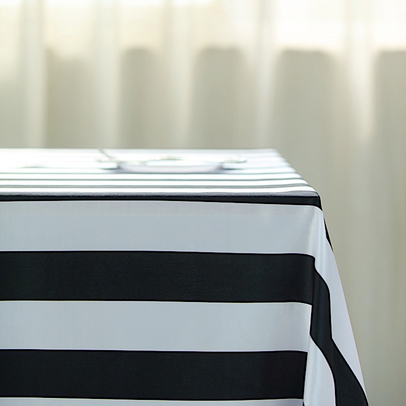60" x 102" Satin Stripes Rectangular Tablecloth Wedding Party Decorations SALE - Picture 8 of 21