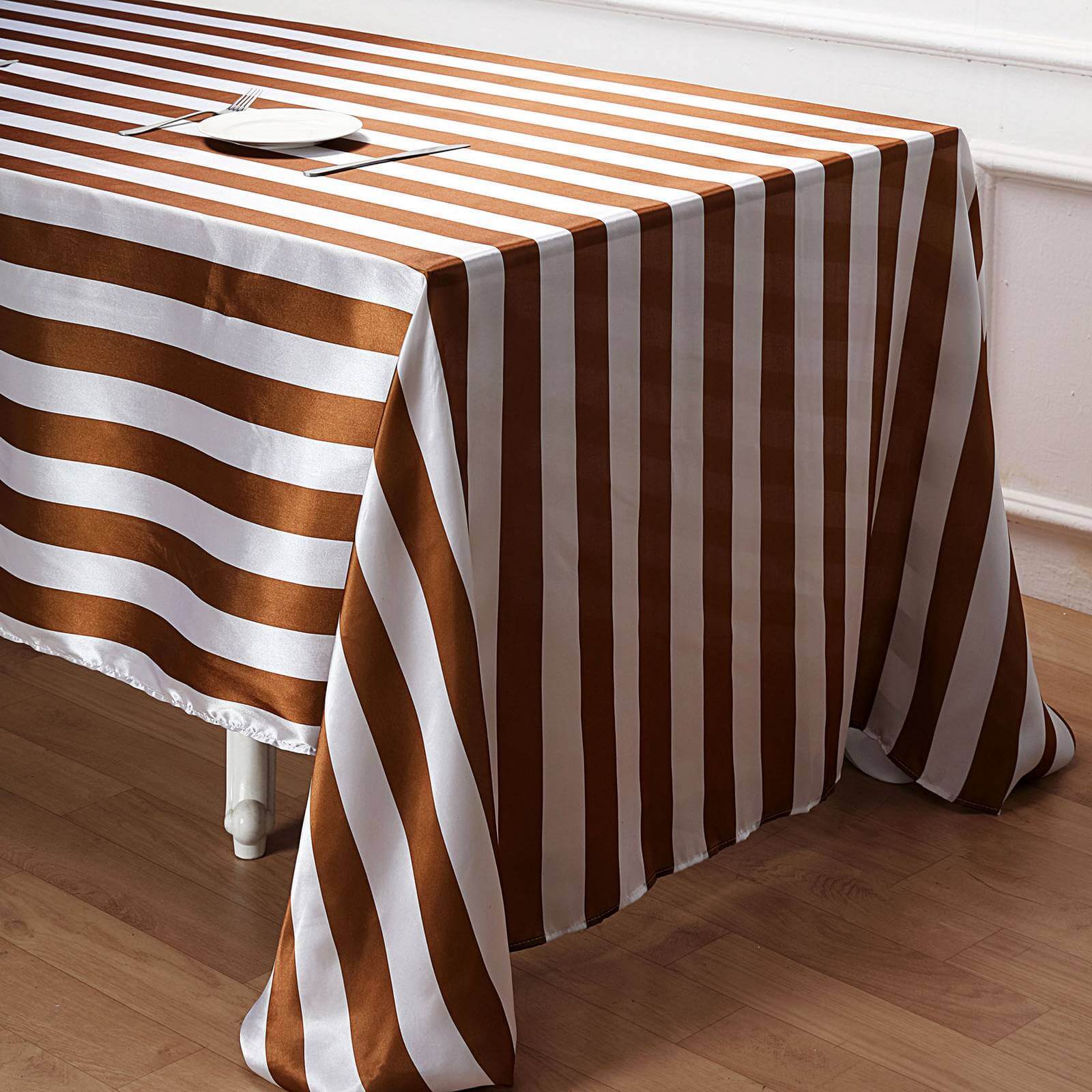 90" x 156" Satin Stripes Rectangular Tablecloth Wedding Party Decorations SALE - Picture 19 of 21