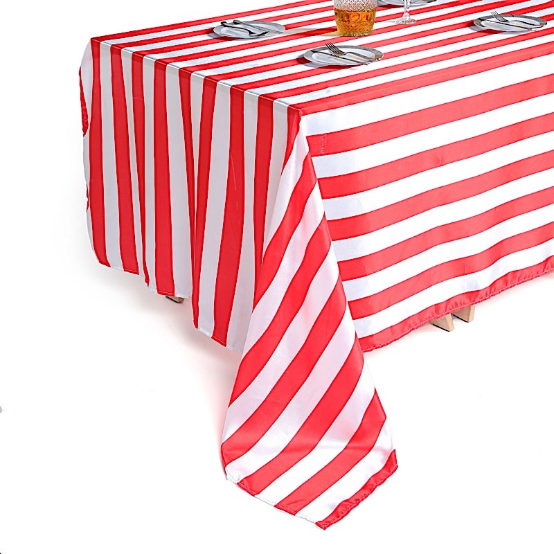 90" x 156" Satin Stripes Rectangular Tablecloth Wedding Party Decorations SALE - Picture 12 of 21