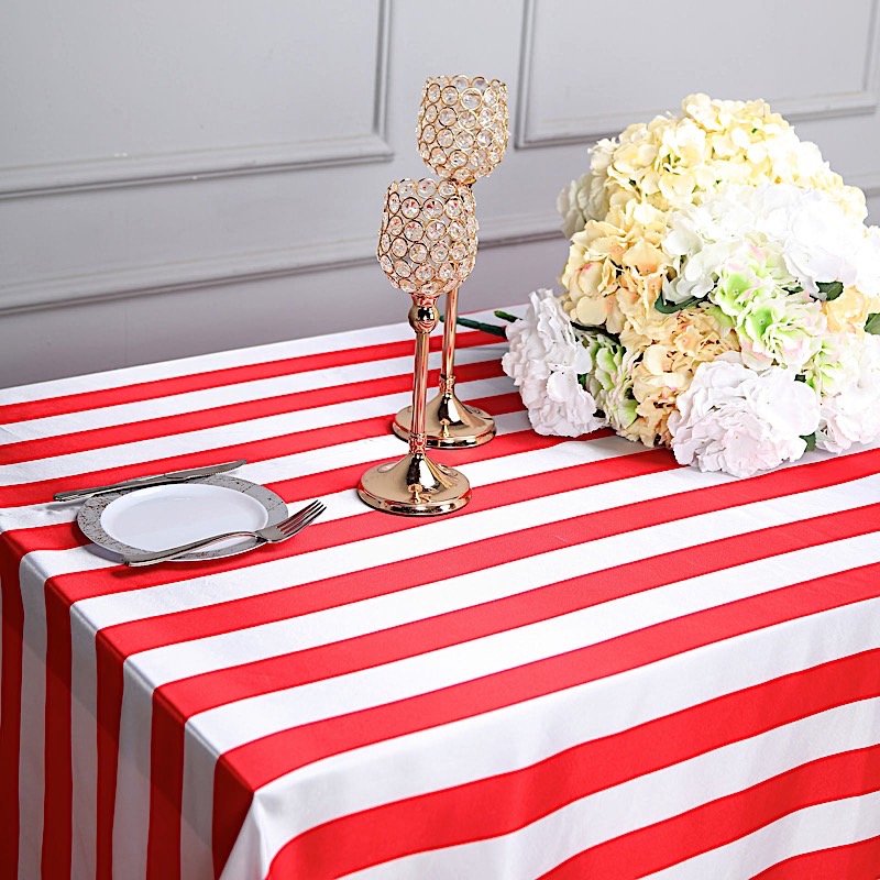 90" x 156" Satin Stripes Rectangular Tablecloth Wedding Party Decorations SALE - Picture 13 of 21