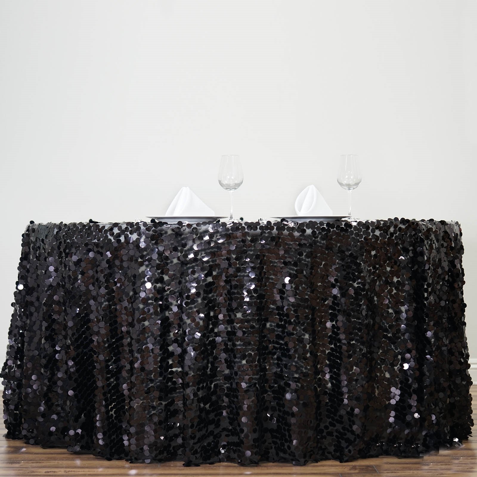 120" Large Payette Sequin Round Tablecloth Wedding Linens Dtcorations Wholesale - Picture 6 of 96