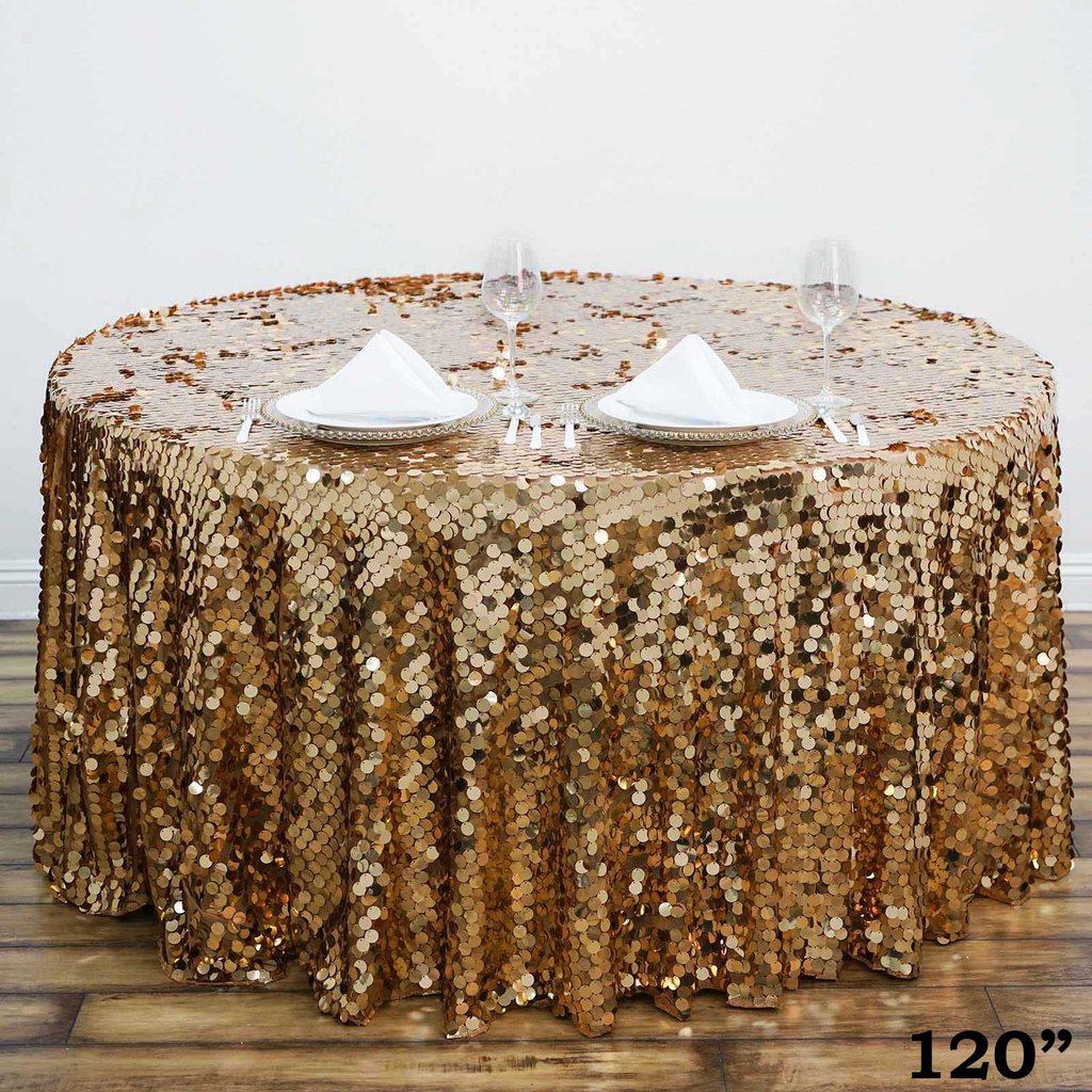 120" Large Payette Sequin Round Tablecloth Wedding Linens Dtcorations Wholesale - Picture 42 of 96
