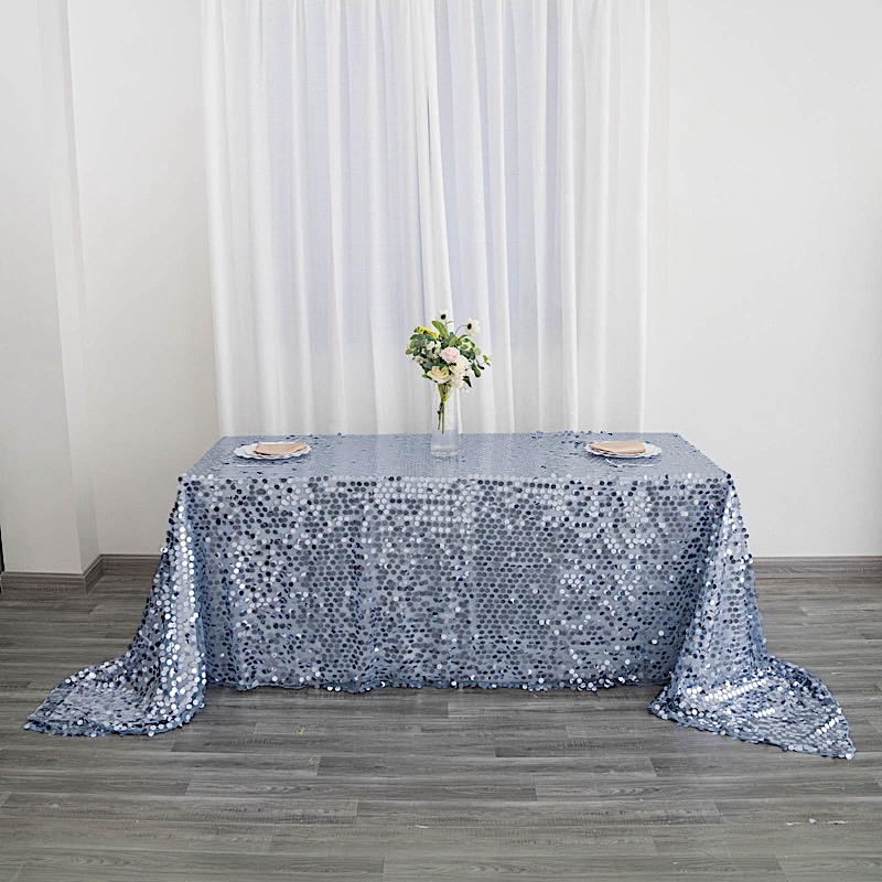 90x156" Large Payette Sequin Rectangular Tablecloth Wedding Party Dinner Linens - Picture 14 of 79