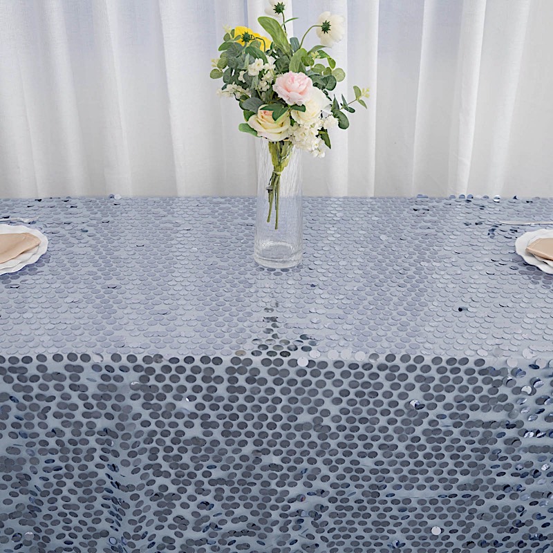 90x156" Large Payette Sequin Rectangular Tablecloth Wedding Party Dinner Linens - Picture 17 of 79