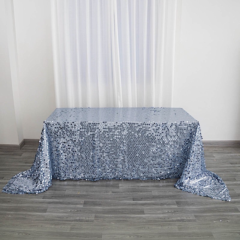 90x156" Large Payette Sequin Rectangular Tablecloth Wedding Party Dinner Linens - Picture 18 of 79