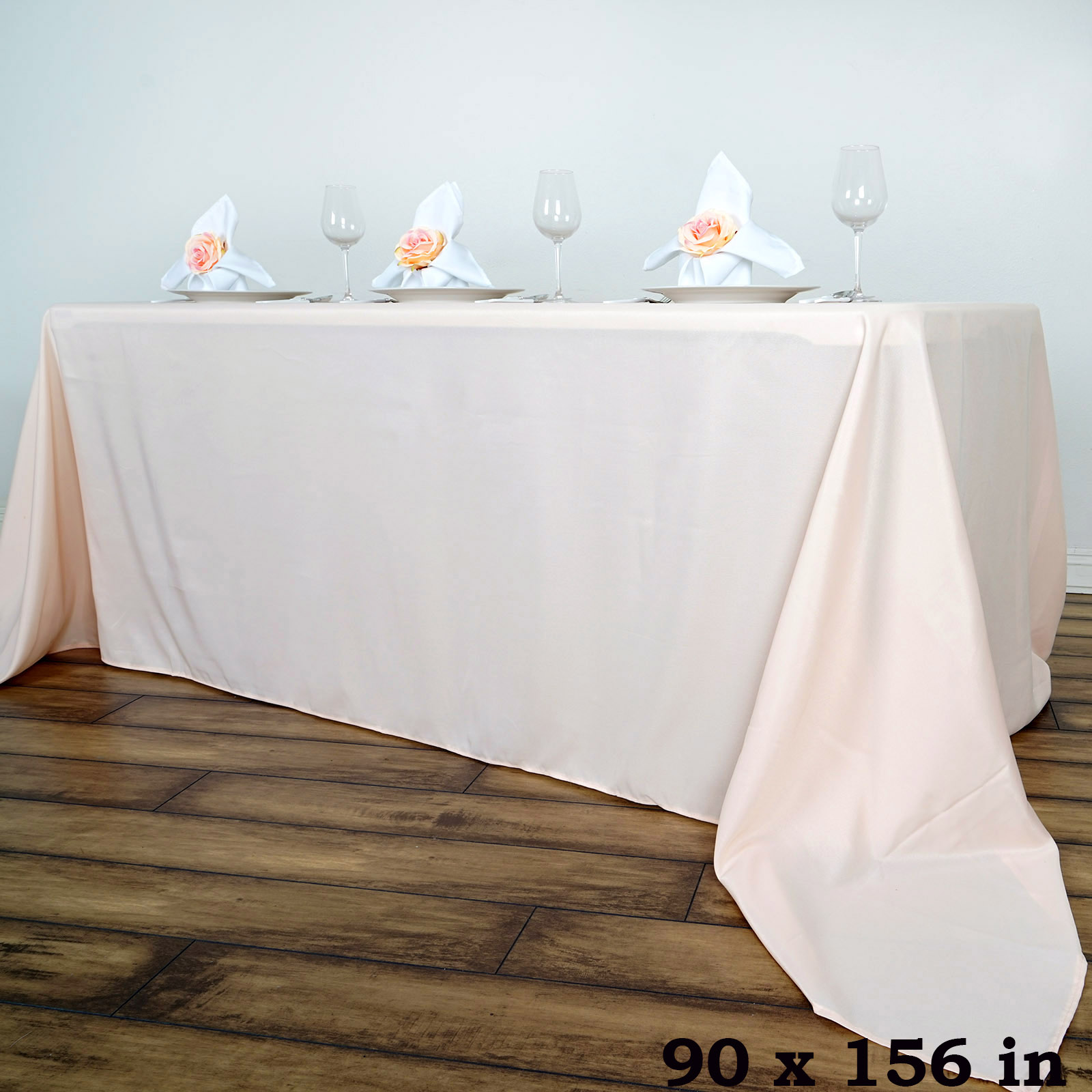 90x156-Inch RECTANGULAR Polyester Tablecloths Reception Catering Wedding Party - Picture 32 of 231