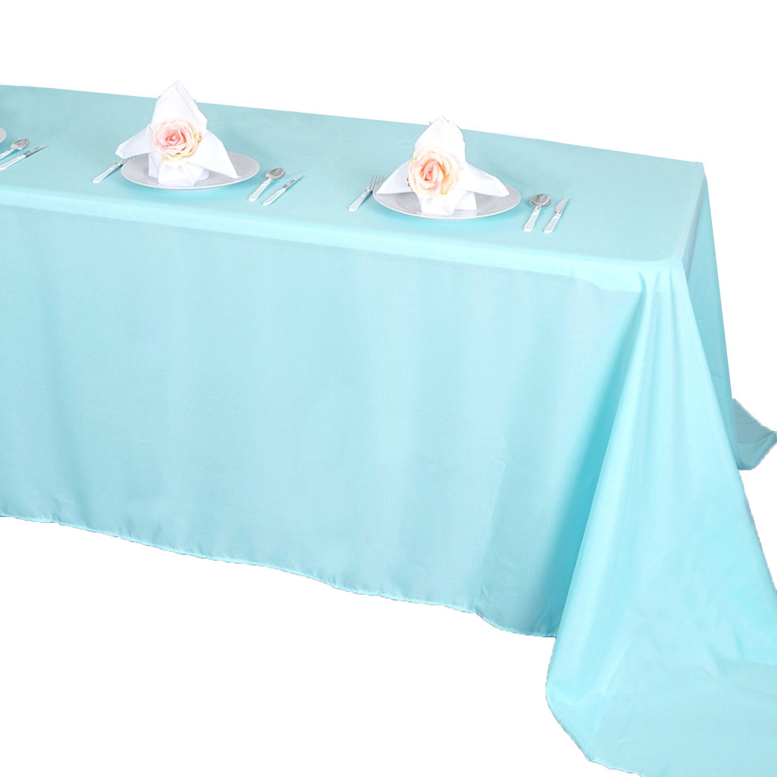 90x156-Inch RECTANGULAR Polyester Tablecloths Reception Catering Wedding Party - Picture 28 of 231