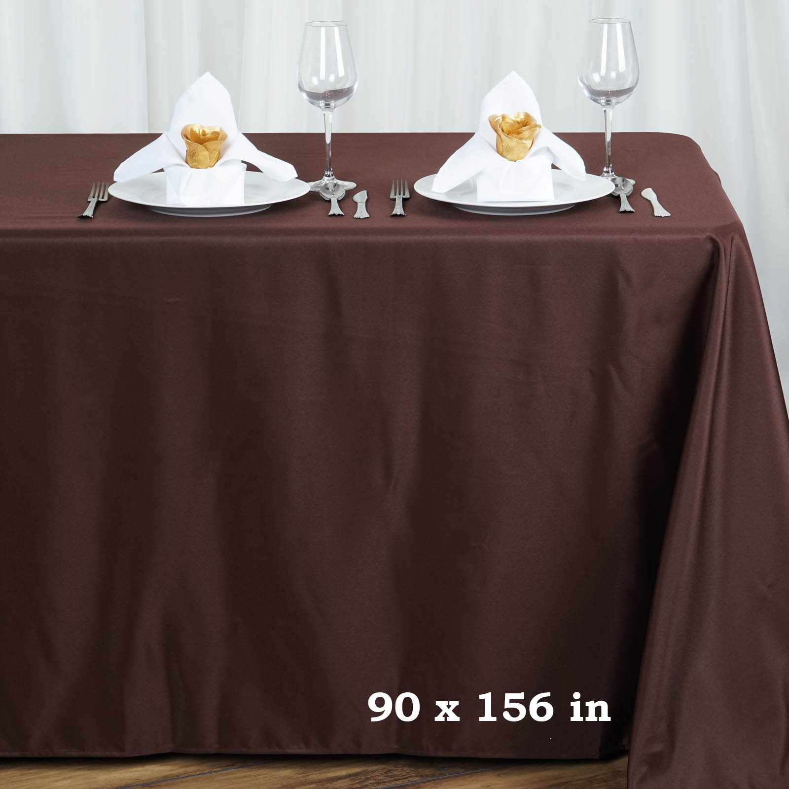 90x156-Inch RECTANGULAR Polyester Tablecloths Reception Catering Wedding Party - Picture 54 of 231