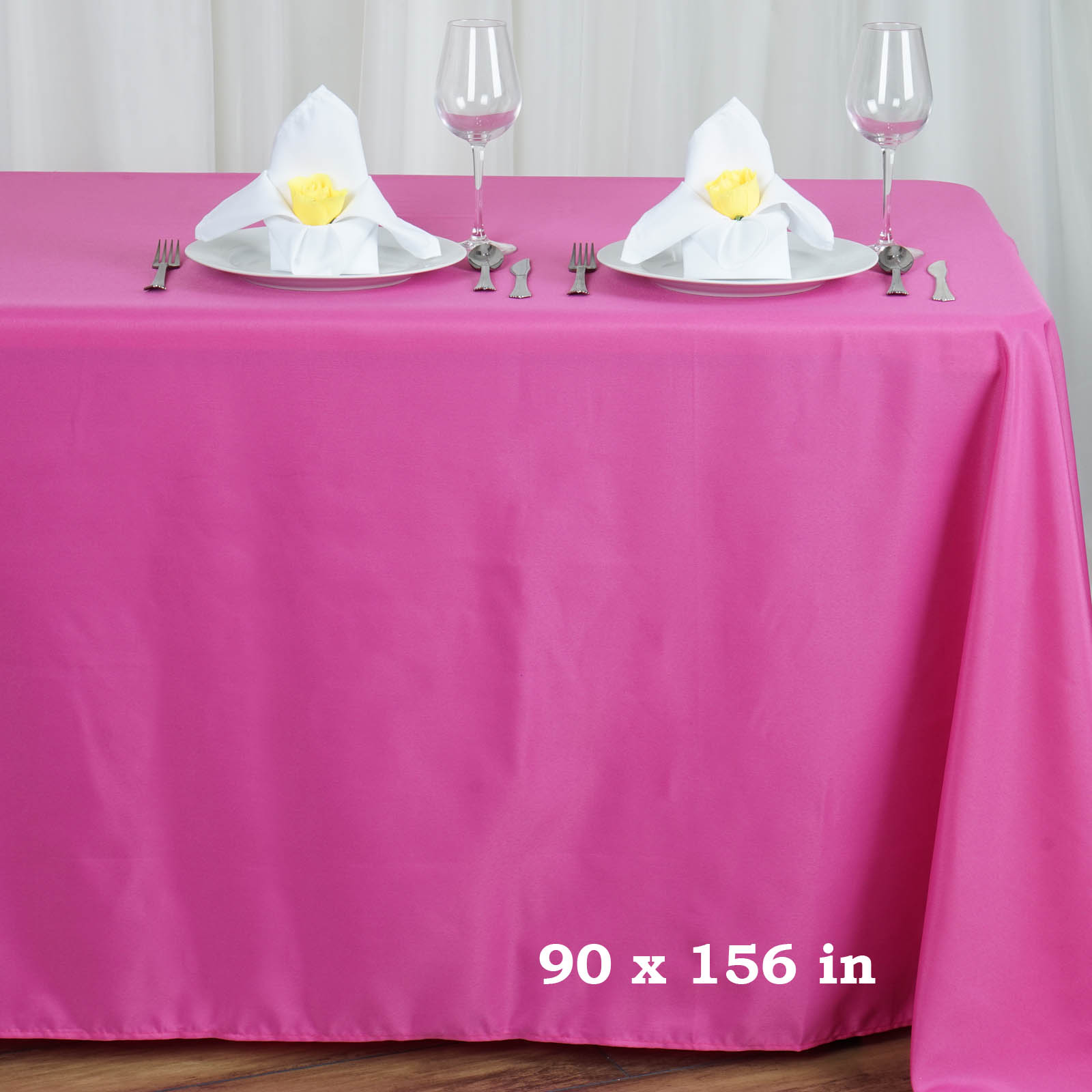 90x156-Inch RECTANGULAR Polyester Tablecloths Reception Catering Wedding Party - Picture 92 of 231