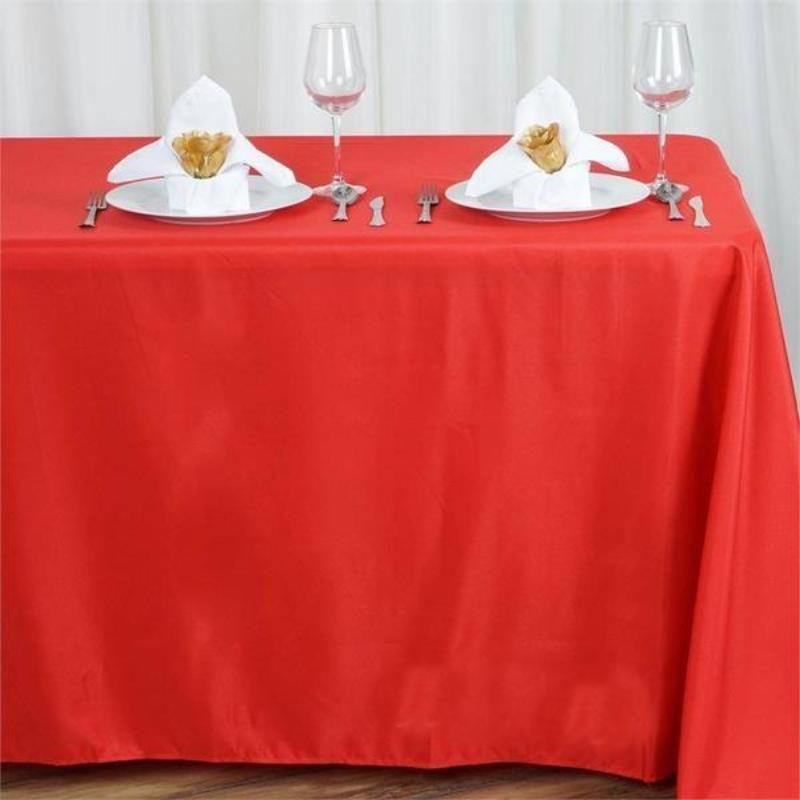 90x156-Inch RECTANGULAR Polyester Tablecloths Reception Catering Wedding Party - Picture 158 of 231
