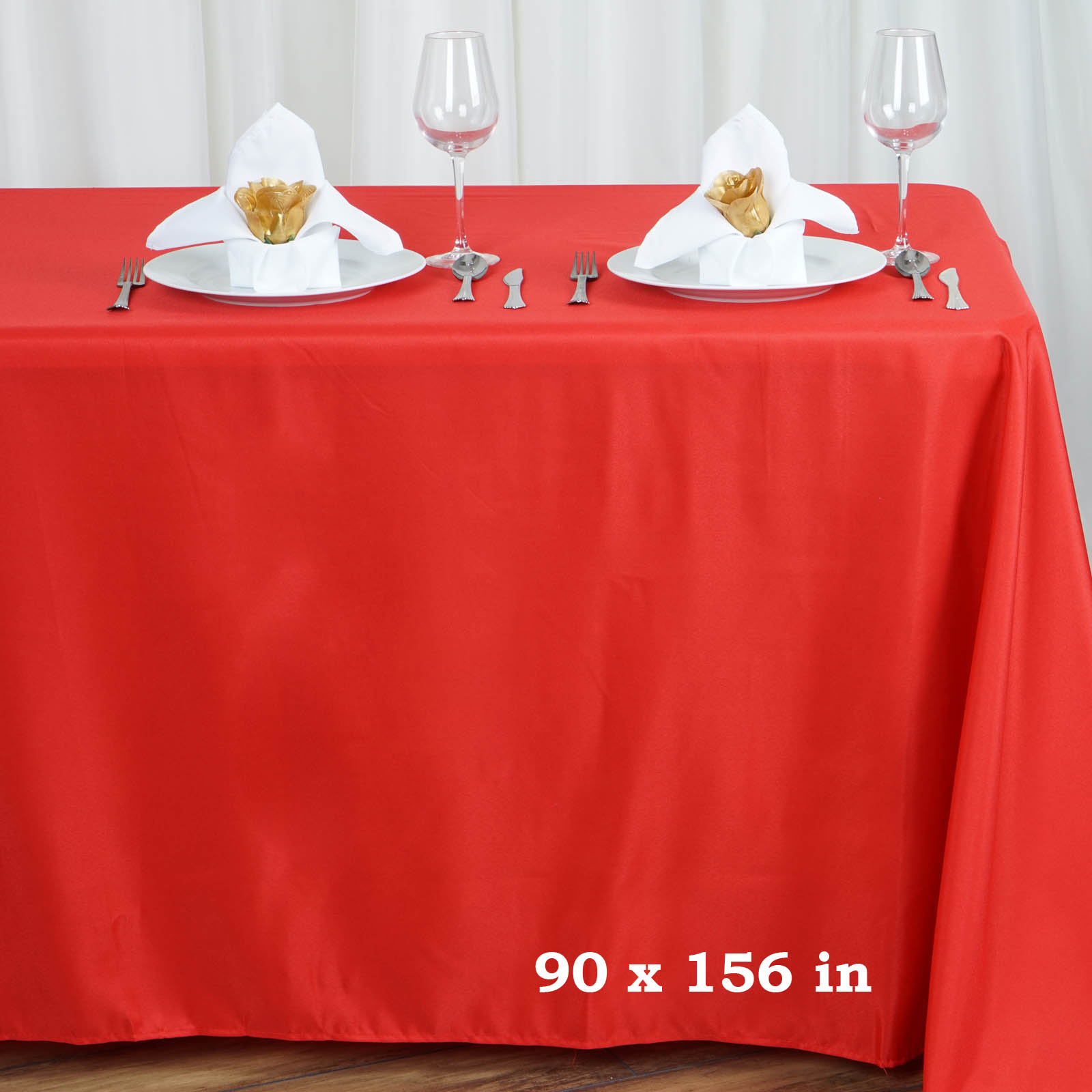 90x156-Inch RECTANGULAR Polyester Tablecloths Reception Catering Wedding Party - Picture 160 of 231