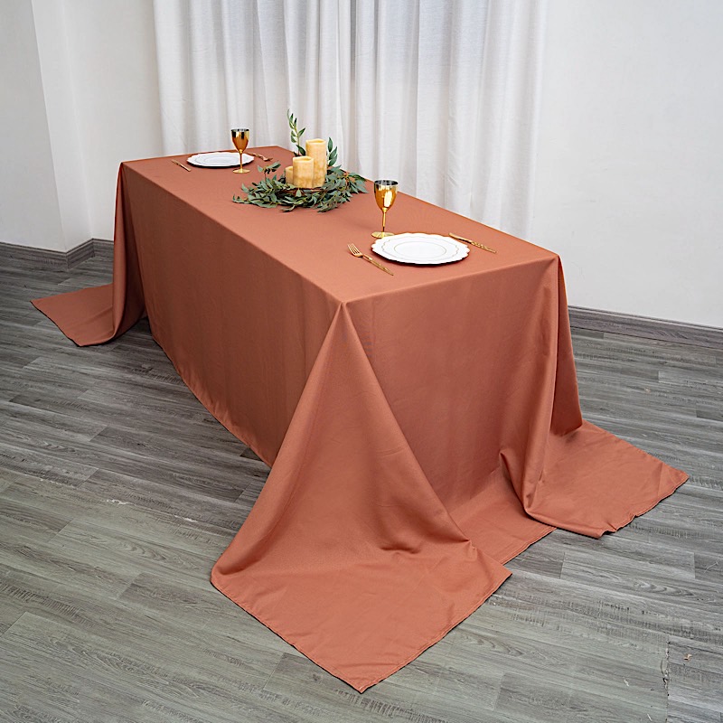 90x156-Inch RECTANGULAR Polyester Tablecloths Reception Catering Wedding Party - Picture 194 of 231
