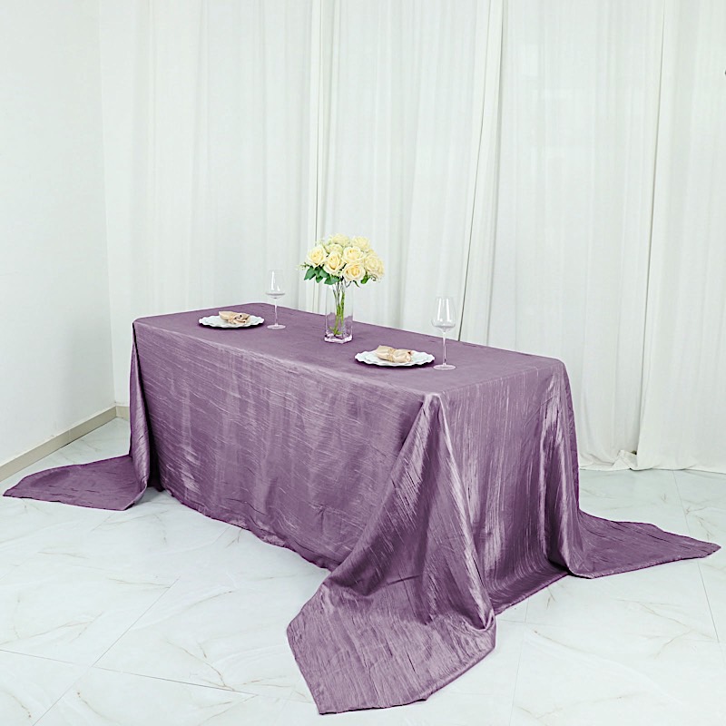 90x156-Inch Crinkle Accordion TAFFETA RECTANGLE TABLECLOTH Party Decorations - Picture 131 of 146
