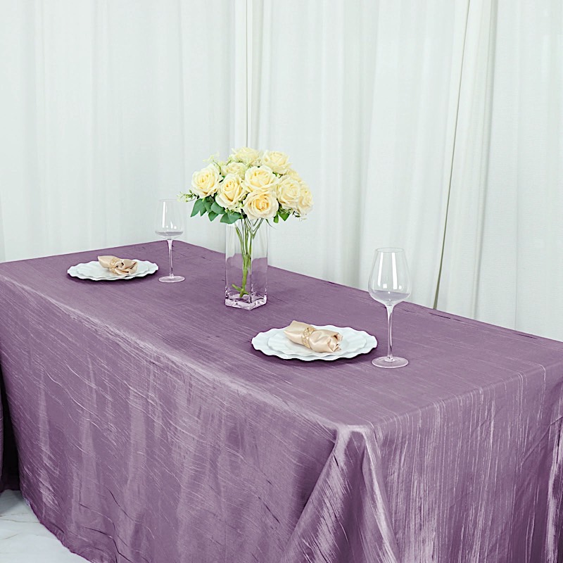 90x156-Inch Crinkle Accordion TAFFETA RECTANGLE TABLECLOTH Party Decorations - Picture 135 of 146