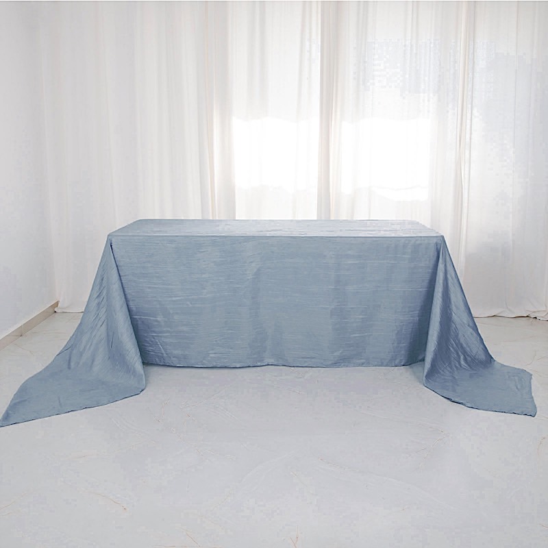 90x156-Inch Crinkle Accordion TAFFETA RECTANGLE TABLECLOTH Party Decorations - Picture 28 of 146