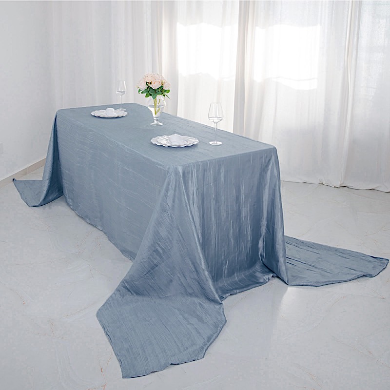 90x156-Inch Crinkle Accordion TAFFETA RECTANGLE TABLECLOTH Party Decorations - Picture 27 of 146