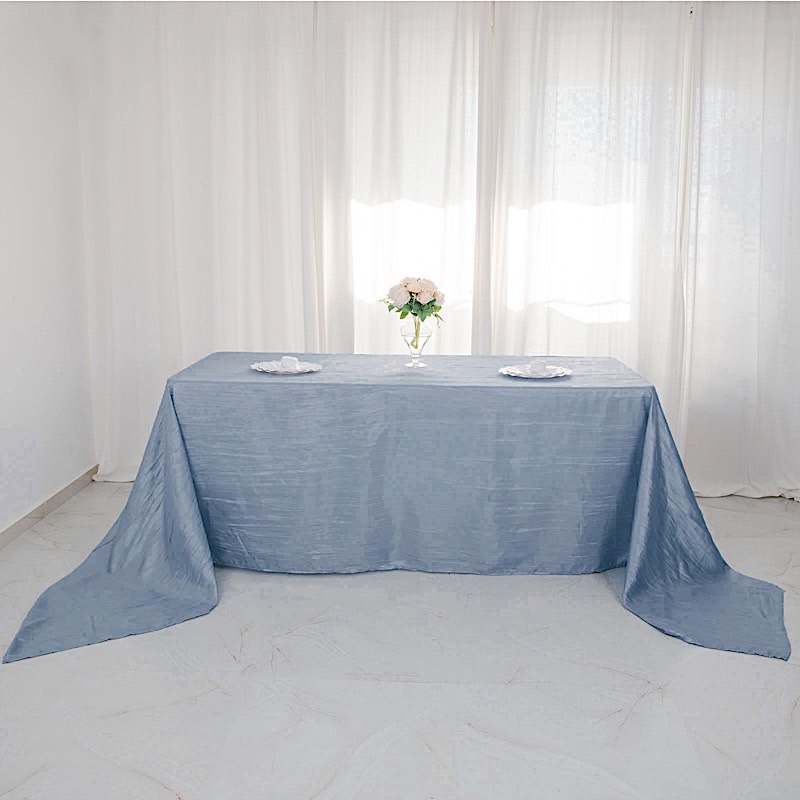 90x156-Inch Crinkle Accordion TAFFETA RECTANGLE TABLECLOTH Party Decorations - Picture 32 of 146