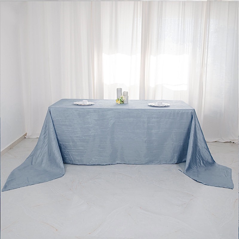 90x156-Inch Crinkle Accordion TAFFETA RECTANGLE TABLECLOTH Party Decorations - Picture 31 of 146