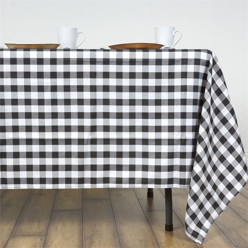60x126" Checkered Gingham Tablecloth Polyester Rectangular Linens Wedding PARTY - Picture 4 of 53