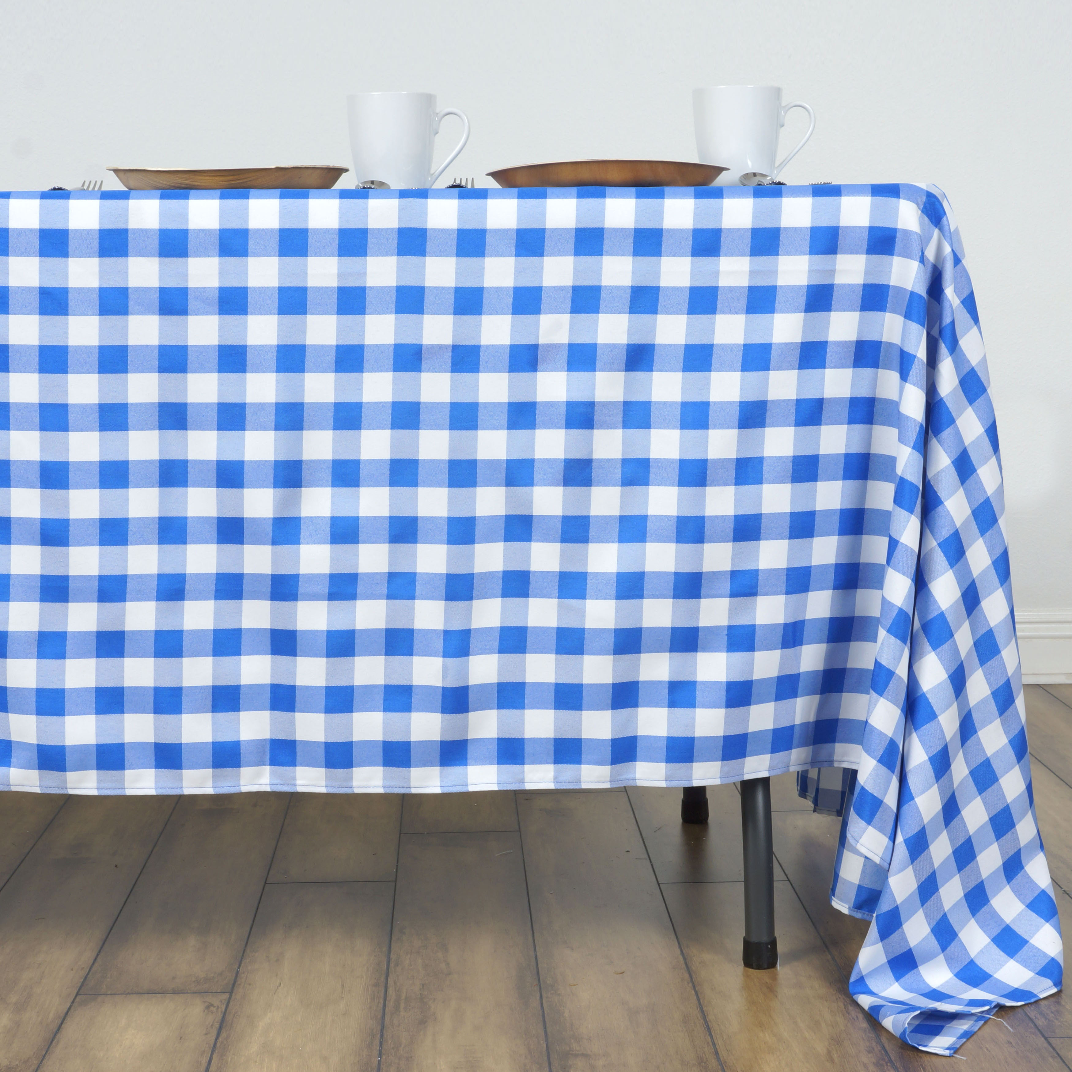 60x126" Checkered Gingham Tablecloth Polyester Rectangular Linens Wedding PARTY - Picture 18 of 53