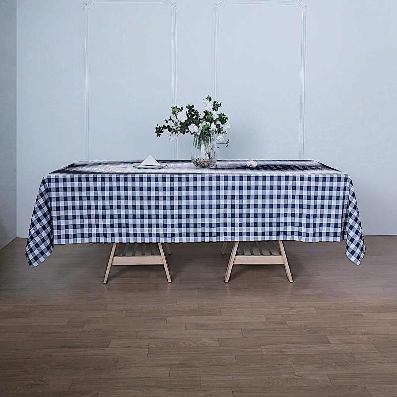 60x126" Checkered Gingham Tablecloth Polyester Rectangular Linens Wedding PARTY - Picture 42 of 53