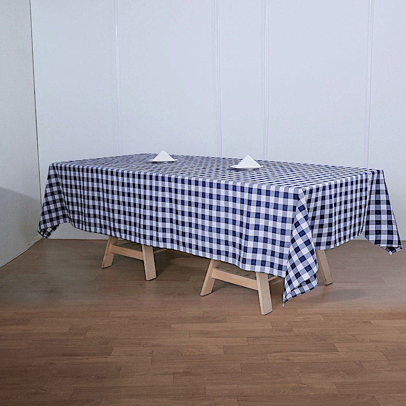 60x126" Checkered Gingham Tablecloth Polyester Rectangular Linens Wedding PARTY - Picture 41 of 53