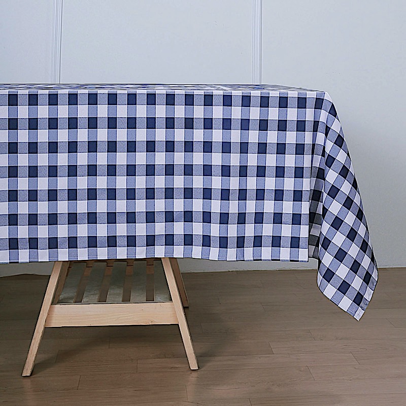 60x126" Checkered Gingham Tablecloth Polyester Rectangular Linens Wedding PARTY - Picture 39 of 53