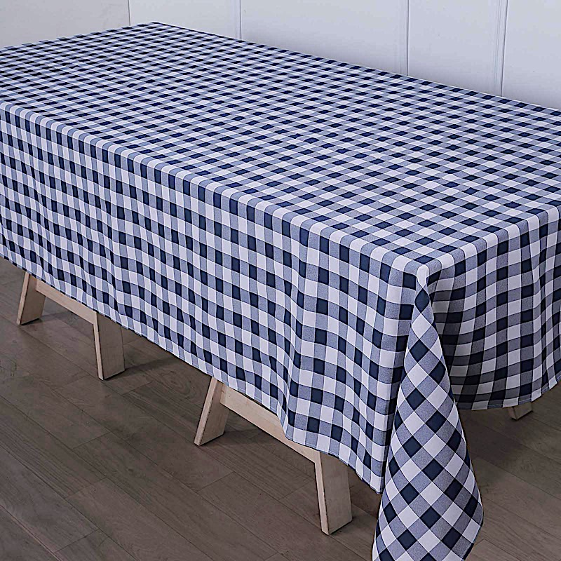 60x126" Checkered Gingham Tablecloth Polyester Rectangular Linens Wedding PARTY - Picture 40 of 53