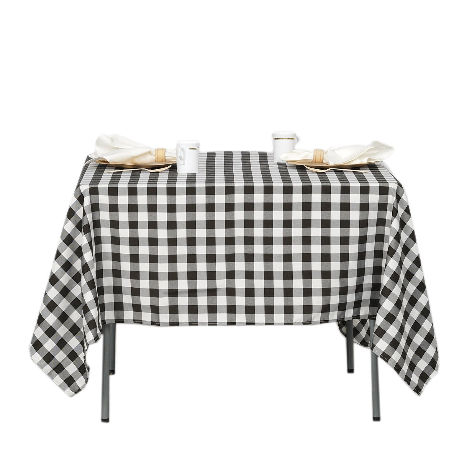 70x70-Inch SQUARE Checked Gingham Polyester Tablecloth Dinner Wedding Linens - Picture 7 of 26