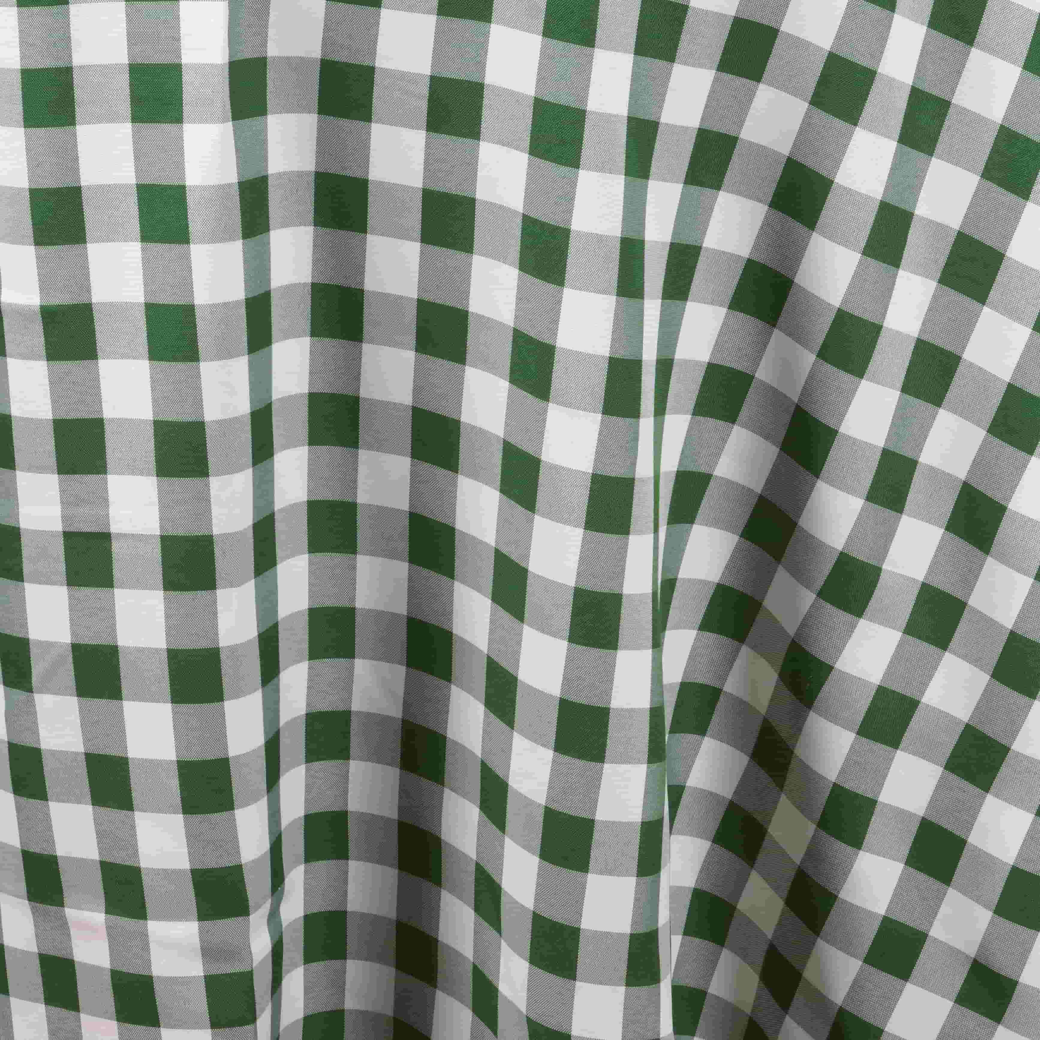 Green White Buffalo Plaid 90" ROUND Polyester Tablecloth Checkered Picnic Events - Bild 3 von 5