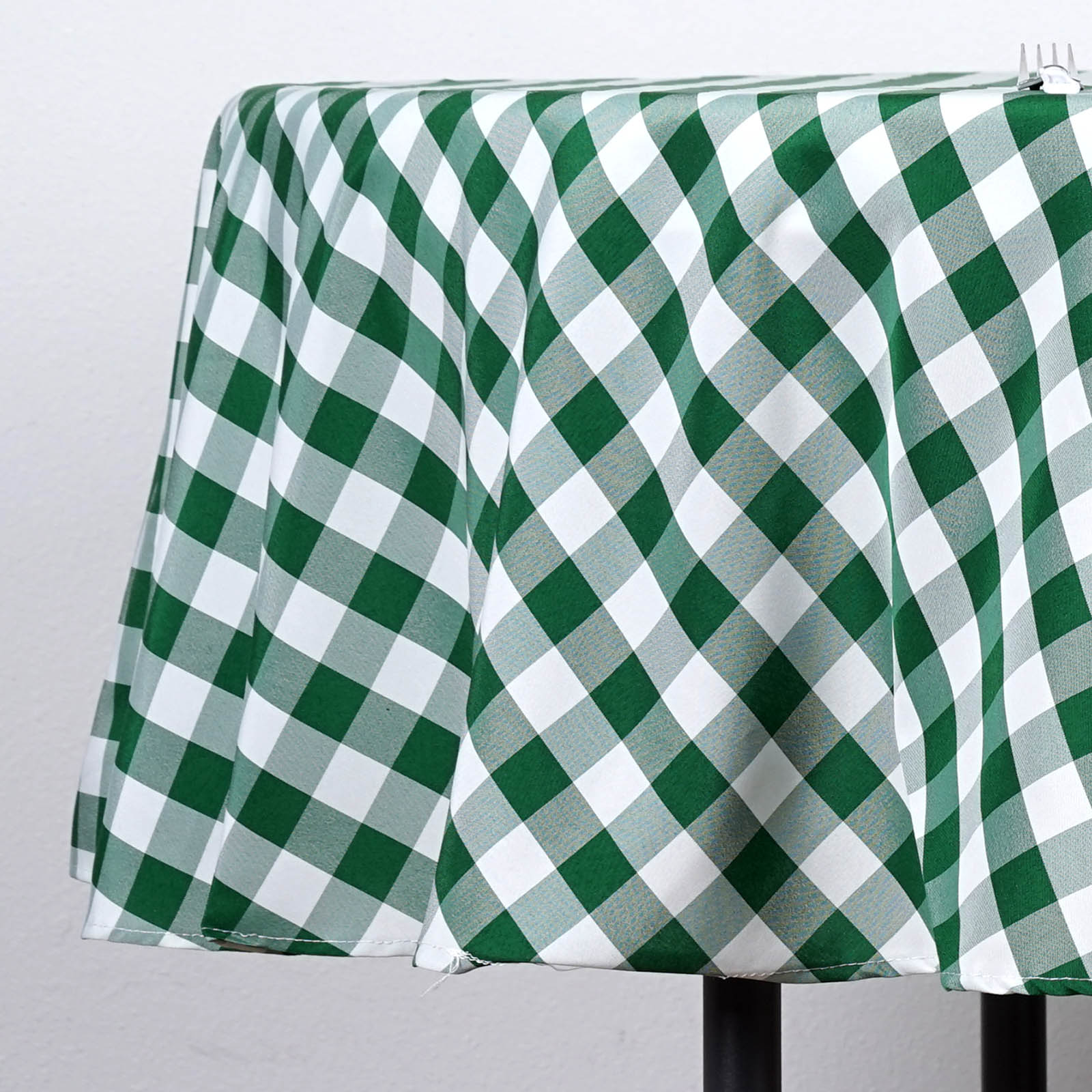 Green White Buffalo Plaid 90" ROUND Polyester Tablecloth Checkered Picnic Events - Bild 2 von 5