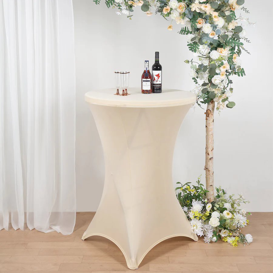 12 pcs 36" Cocktail SPANDEX Fitted Table Covers Tablecloth Wedding Linens - Picture 6 of 130