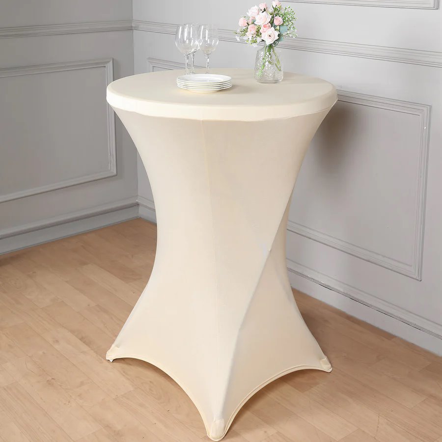 12 pcs 36" Cocktail SPANDEX Fitted Table Covers Tablecloth Wedding Linens - Picture 8 of 130