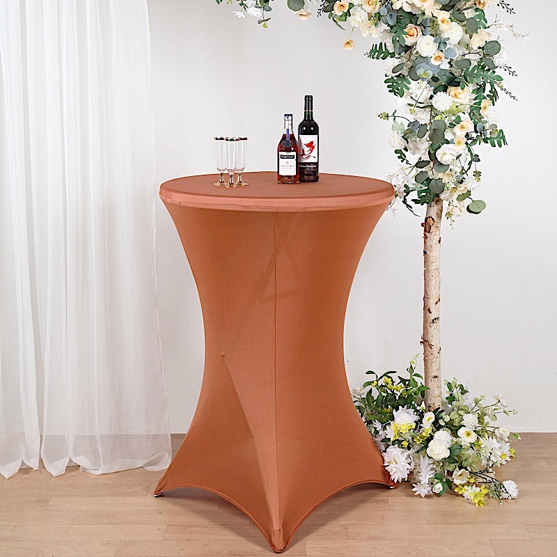 12 pcs 36" Cocktail SPANDEX Fitted Table Covers Tablecloth Wedding Linens - Picture 121 of 130