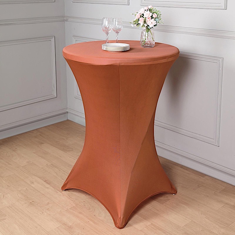 12 pcs 36" Cocktail SPANDEX Fitted Table Covers Tablecloth Wedding Linens - Picture 123 of 130