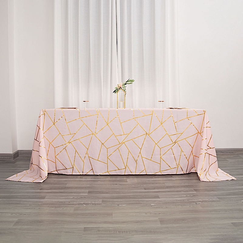90"x132" Geometric Design Polyester Rectangle TABLECLOTH Party Event Decorations - Picture 7 of 74