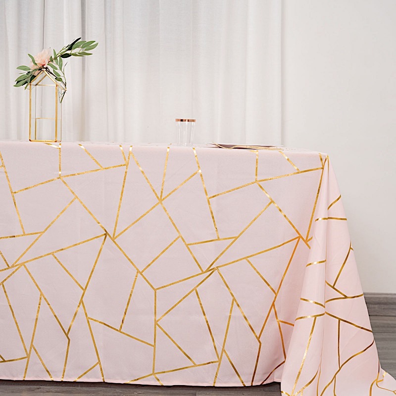 90"x132" Geometric Design Polyester Rectangle TABLECLOTH Party Event Decorations - Picture 9 of 74