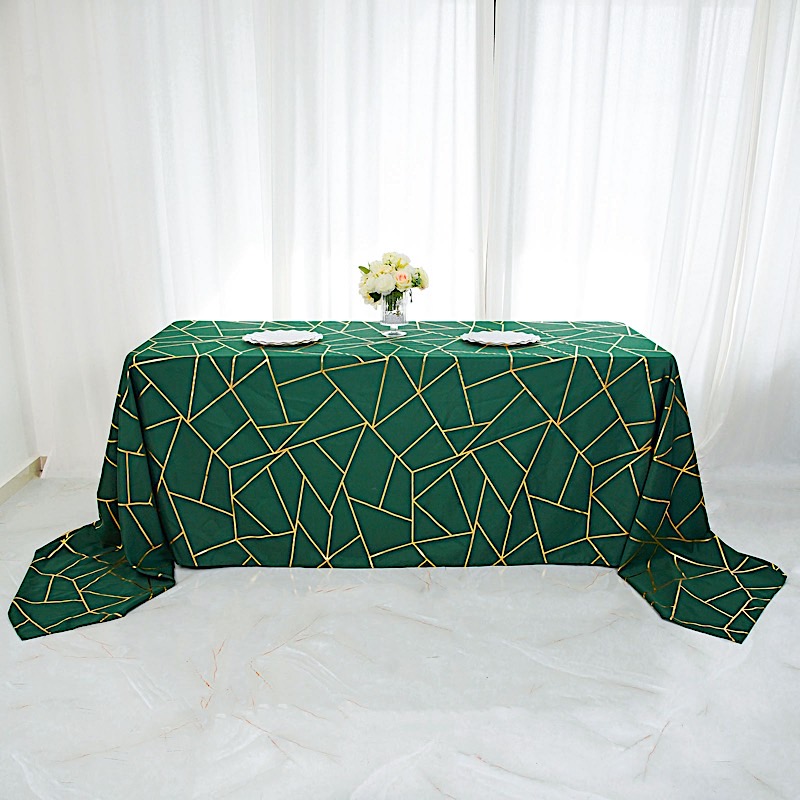 90"x132" Geometric Design Polyester Rectangle TABLECLOTH Party Event Decorations - Picture 33 of 74