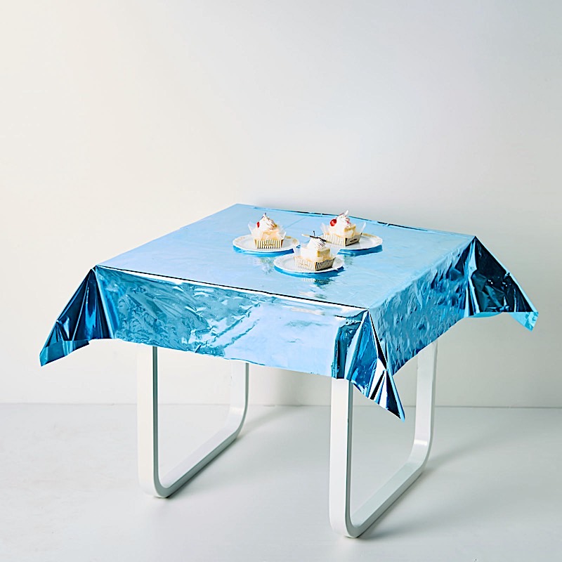 50x50-Inch Metallic Square Disposable Plastic Tablecloth Wedding Decorations - Picture 34 of 38