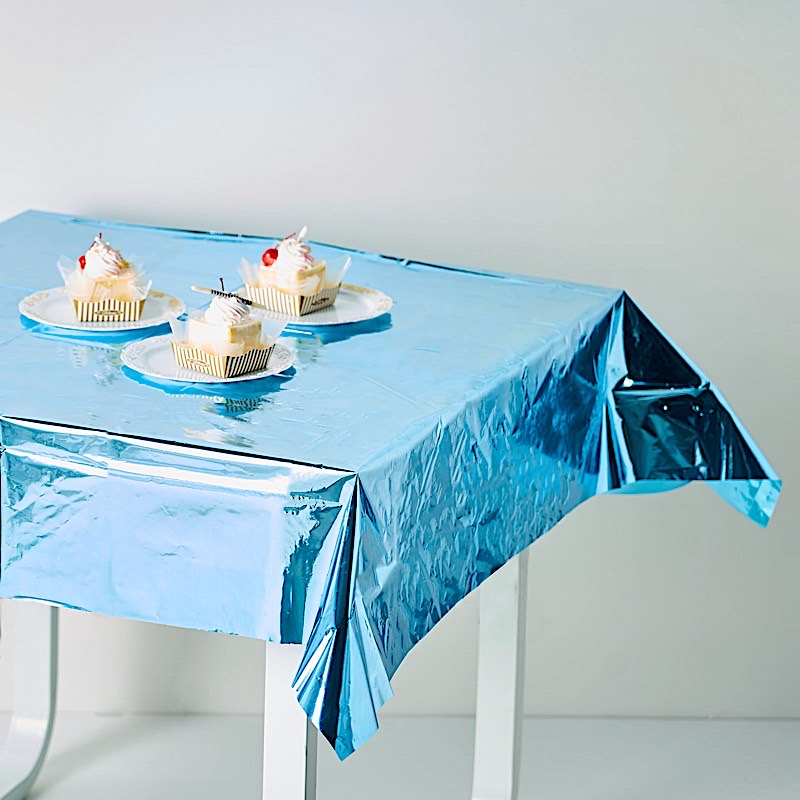 50x50-Inch Metallic Square Disposable Plastic Tablecloth Wedding Decorations - Picture 36 of 38