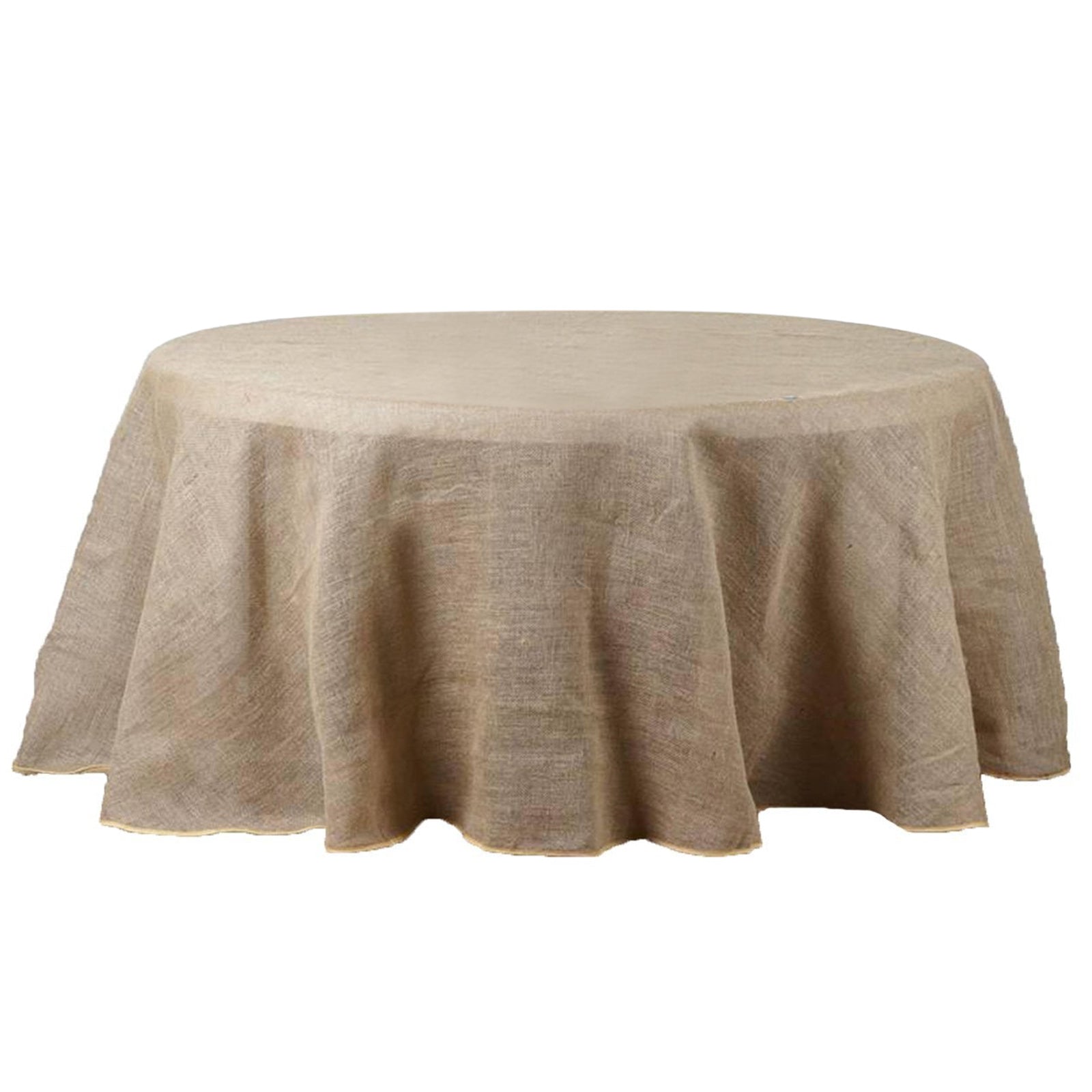 108" Natural Brown BURLAP ROUND TABLECLOTH Wedding Party Trade Booth Linens SALE - Picture 4 of 6