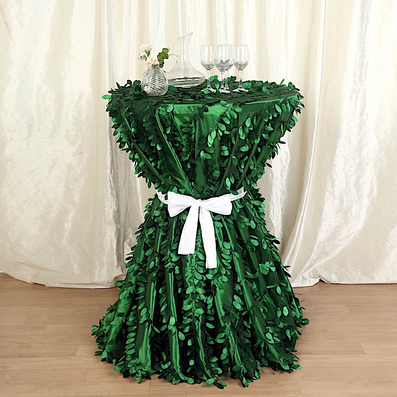 132-Inch TAFFETA ROUND TABLECLOTH Leaf Petals Design Wedding Decorations - Picture 55 of 89