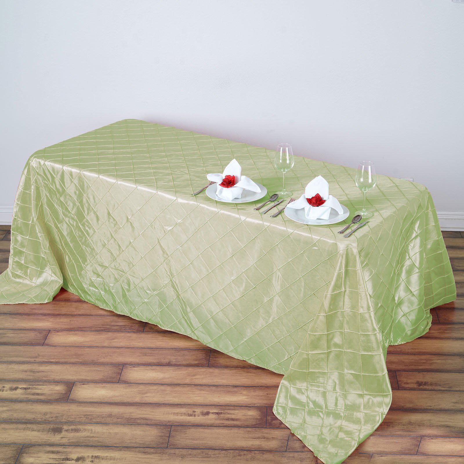 90" x 132" Pintuck Tablecloth Wedding Party Table Linens goes to the floor - Picture 11 of 67
