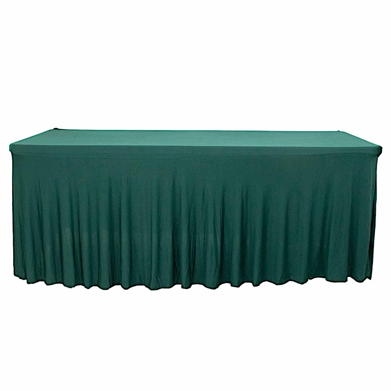 6 ft Wavy Rectangular Fitted Tablecloth Premium Spandex Table Cover Party Events - Picture 21 of 59