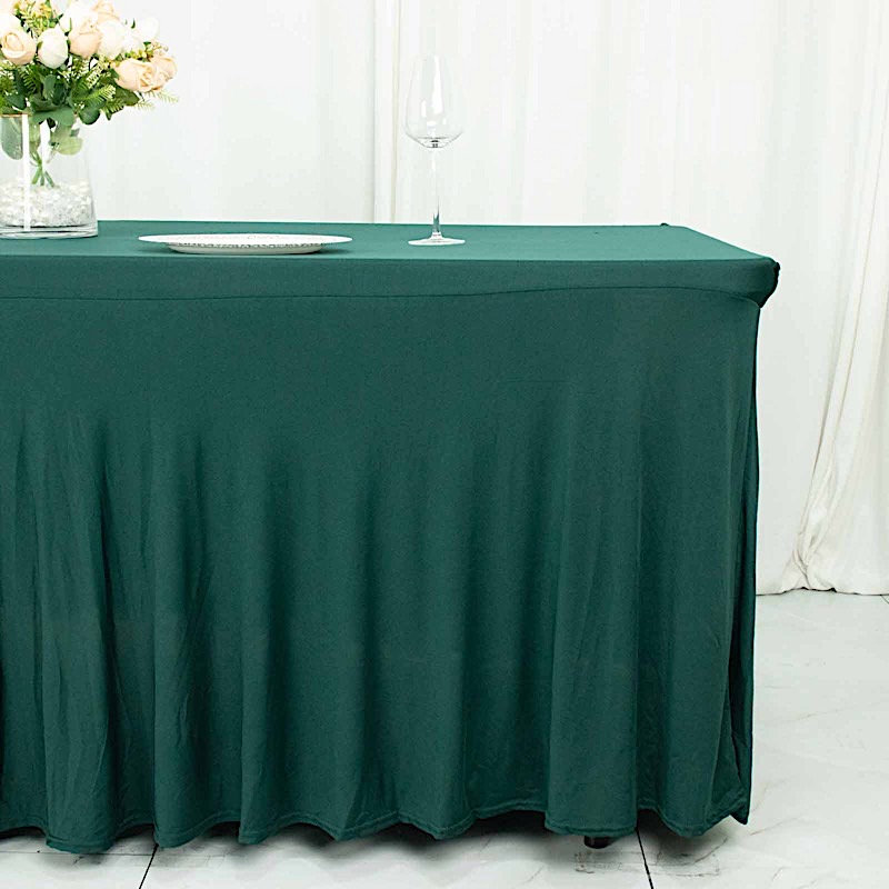 6 ft Wavy Rectangular Fitted Tablecloth Premium Spandex Table Cover Party Events - Picture 24 of 59